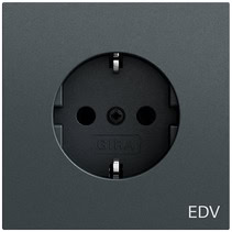 SCHUKO-Steckd. Aufdruck EDV System 70 Anthrazit(lack.) Gira 445873