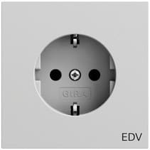 SCHUKO-Steckd. Aufdruck EDV System 70 Grau m(lack.) Gira 445876