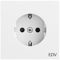 SCHUKO-Steckd. Aufdruck EDV + SP System 70 Reinweiß m(lack.) Gira 446172