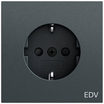 SCHUKO-Steckd. Aufdruck EDV + SP System 70 Anthrazit(lack.) Gira 446173