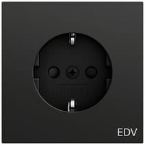 SCHUKO-Steckd. Aufdruck EDV + SP System 70 Schwarz m(lack.) Gira 446174