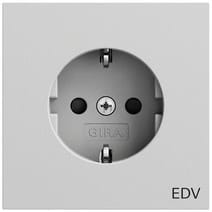 SCHUKO-Steckd. Aufdruck EDV + SP System 70 Grau m(lack.) Gira 446176