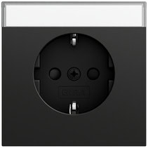 SCHUKO-Steckd. BSF + SP System 70 Schwarz m(lack.) Gira 446274