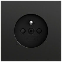 Steckd. Erdstift + SP System 70 Schwarz m(lack.) Gira 448574