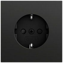SCHUKO-Steckd. SP o.Kr. System 70 Schwarz m(lack.) Gira 475574