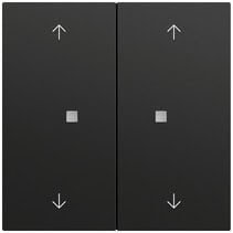 Taster Wippe 2-fach Pfeile OneKNX System 70 Schwarz m(lack.) Gira 517474