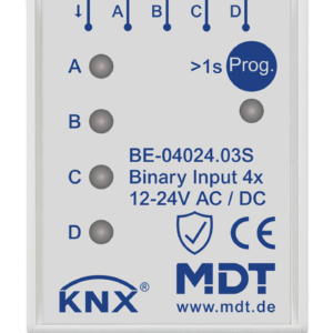 KNX Binäreingang 4-fach, 2TE REG, Ausführung 24 V AC/DC, Secure MDT BE-04024.03S