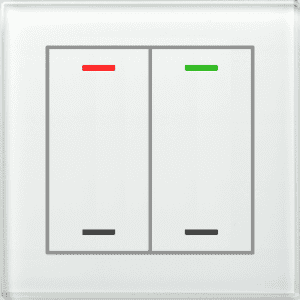 KNX Glastaster II Light 2-fach, RGBW, Weiß, Neutral, Secure MDT GTL-200W.02S
