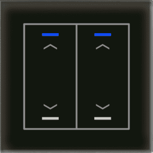 KNX Glastaster II Light 2-fach, RGBW, Schwarz, Jalousie, Secure MDT GTL-20AS.02S