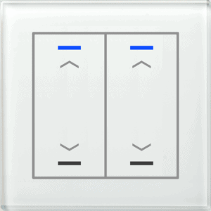KNX Glastaster II Light 2-fach, RGBW, Weiß, Jalousie, Secure MDT GTL-20AW.02S