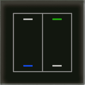 KNX Glastaster II Light 2-fach, RGBW, TS, Schwarz, Neutral, Secure MDT GTL-2T0S.02S