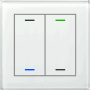 KNX Glastaster II Light 2-fach, RGBW, TS, Weiß, Neutral, Secure MDT GTL-2T0W.02S