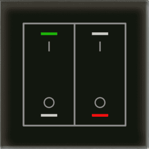KNX Glastaster II Light 2-fach, RGBW, TS, Schwarz, Schalten, Secure MDT GTL-2TBS.02S