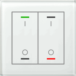 KNX Glastaster II Light 2-fach, RGBW, TS, Weiß, Schalten, Secure MDT GTL-2TBW.02S
