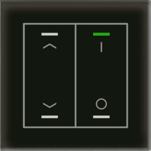 KNX Glastaster II Light 2-fach, RGBW, TS, Schwarz, Jalousie_Schalten, Secure MDT GTL-2TCS.02S
