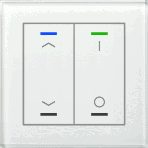 KNX Glastaster II Light 2-fach, RGBW, TS, Weiß, Jalousie_Schalten, Secure MDT GTL-2TCW.02S