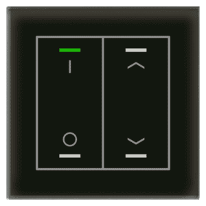 KNX Glastaster II Light 2-fach, RGBW, TS, Schwarz, Schalten_Jalousie, Secure MDT GTL-2TDS.02S
