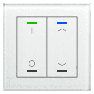 KNX Glastaster II Light 2-fach, RGBW, TS, Weiß, Schalten_Jalousie, Secure MDT GTL-2TDW.02S
