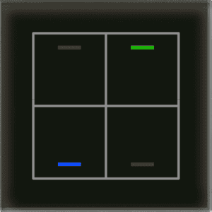KNX Glastaster II Light 4-fach, RGBW, Schwarz, Neutral, Secure MDT GTL-400S.02S
