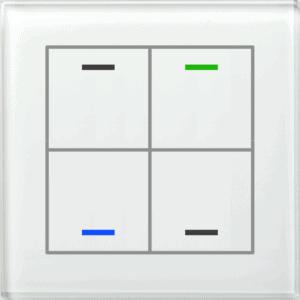 KNX Glastaster II Light 4-fach, RGBW, Weiß, Neutral, Secure MDT GTL-400W.02S