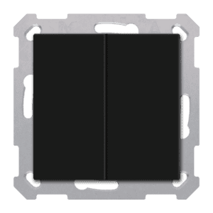 KNX RF+ Taster Light 55 Basic 2-fach, TS, Secure, Schwarz matt, Neutral MDT RF-TAL55B206.01S