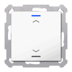 KNX RF+ Taster Light 55 1-fach, Secure, RGBW, TS, Reinweiß glänzend, Jalousie MDT RF-TAL55T102.A1S