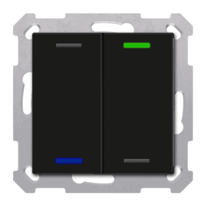 KNX RF+ Taster Light 55 2-fach, Secure, RGBW, TS, Schwarz matt, Neutral MDT RF-TAL55T206.01S