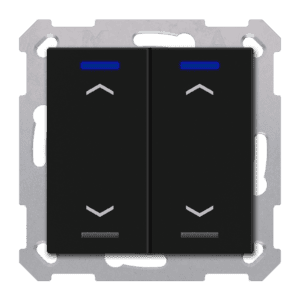 KNX RF+ Taster Light 55 2-fach, Secure, RGBW, TS, Schwarz matt, Jalousie MDT RF-TAL55T206.A1S