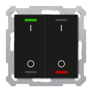 KNX RF+ Taster Light 55 2-fach, Secure, RGBW, TS, Schwarz matt, Schalten MDT RF-TAL55T206.B1S