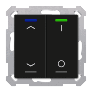 KNX RF+ Taster Light 55 2-fach, Secure, RGBW, TS, Schwarz matt, Jal._Sch. MDT RF-TAL55T206.C1S