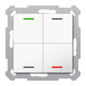 KNX RF+ Taster Light 55 4-fach, Secure, RGBW, TS, Reinweiß glänzend, Neutral MDT RF-TAL55T402.01S