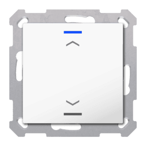 KNX Taster Light 55 1-fach, RGBW, Reinweiß glänzend, Jalousie, Secure MDT TAL-5501A02.02S