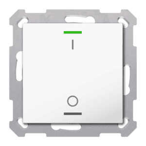 KNX Taster Light 55 1-fach, RGBW, Reinweiß glänzend, Schalten, Secure MDT TAL-5501B02.02S