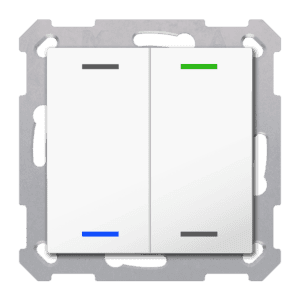 KNX Taster Light 55 2-fach, RGBW, Reinweiß glänzend, Neutral, Secure MDT TAL-5502002.02S