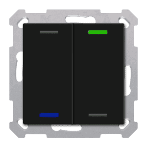 KNX Taster Light 55 2-fach, RGBW, Schwarz matt, Neutral, Secure MDT TAL-5502006.02S