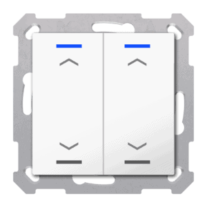 KNX Taster Light 55 2-fach, RGBW, Reinweiß glänzend, Jalousie, Secure MDT TAL-5502A02.02S
