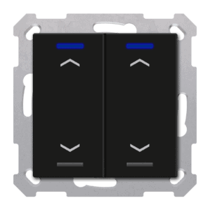 KNX Taster Light 55 2-fach, RGBW, Schwarz matt, Jalousie, Secure MDT TAL-5502A06.02S