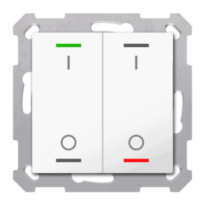 KNX Taster Light 55 2-fach, RGBW, Reinweiß glänzend, Schalten, Secure MDT TAL-5502B02.02S