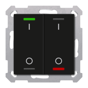 KNX Taster Light 55 2-fach, RGBW, Schwarz matt, Schalten, Secure MDT TAL-5502B06.02S