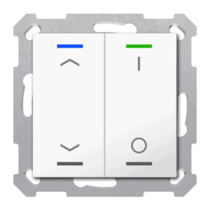 KNX Taster Light 55 2-fach, RGBW, Reinweiß glänzend, Jalousie_Schalten, Secure MDT TAL-5502C02.02S
