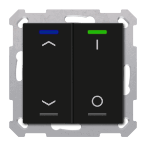 KNX Taster Light 55 2-fach, RGBW, Schwarz matt, Jalousie_Schalten, Secure MDT TAL-5502C06.02S