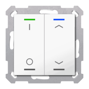 KNX Taster Light 55 2-fach, RGBW, Reinweiß glänzend, Schalten_Jalousie, Secure MDT TAL-5502D02.02S