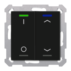 KNX Taster Light 55 2-fach, RGBW, Schwarz matt, Schalten_Jalousie, Secure MDT TAL-5502D06.02S