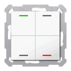 KNX Taster Light 55 4-fach, RGBW, Reinweiß glänzend, Neutral, Secure MDT TAL-5504002.02S