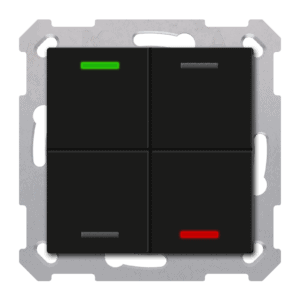 KNX Taster Light 55 4-fach, RGBW, Schwarz matt, Neutral, Secure MDT TAL-5504006.02S