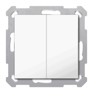 KNX Taster Light 55 Basic 2-fach, Reinweiß glänzend, Neutral, Secure MDT TAL-55B2002.02S