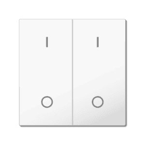 MDT Wippe für KNX Taster Light 55 Basic 2-fach, Reinweiß glänzend, Schalten MDT TAL-55BW2B02.02