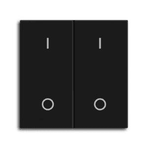 MDT Wippe für KNX Taster Light 55 Basic 2-fach, Schwarz matt, Schalten MDT TAL-55BW2B06.02