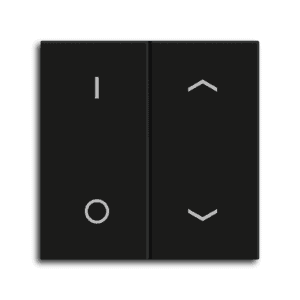 MDT Wippe für KNX Taster Light 55 Basic 2-fach, Schwarz matt, Schalten_Jalousie MDT TAL-55BW2D06.02