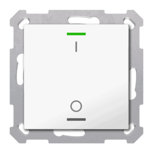 KNX Taster Light 55 1-fach,RGBW,TS, Reinweiß glänzend, Schalten, Secure MDT TAL-55T1B02.02S